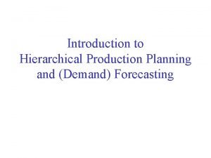 Demand forecasting introduction