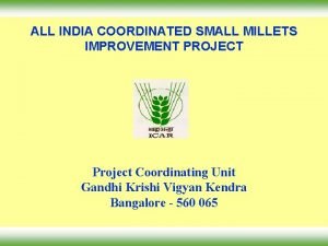 Aicrp on small millets