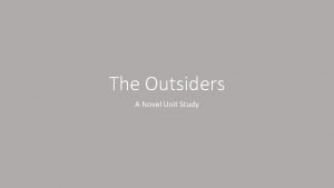 The outsiders book trailer