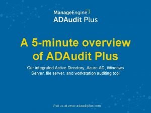 Adaudit plus architecture