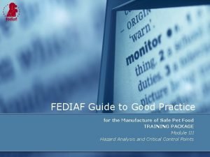 FEDIAF Guide to Good Practice for the Manufacture