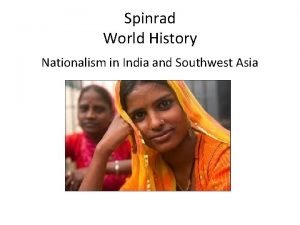 Nationalism in india and southwest asia