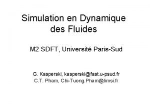 Simulation dynamique des fluides