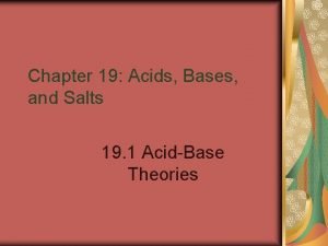 Chapter 19 acids bases and salts