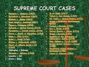SUPREME COURT CASES n n n n Marbury