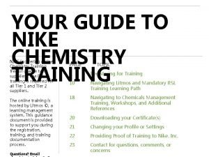 YOUR GUIDE TO NIKE CHEMISTRY TRAINING NIKE is