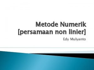 Metode tertutup metode numerik