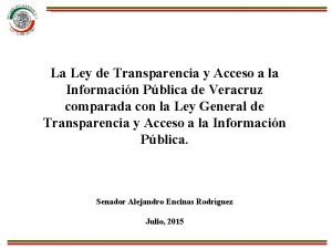 La Ley de Transparencia y Acceso a la