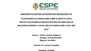 MAESTRA EN GESTIN DE PROYECTOS PROMOCIN VIII EVALUACIN