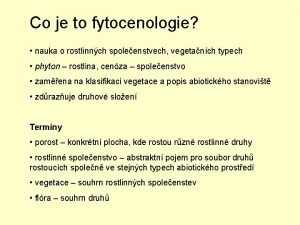Fytocenologie