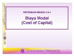 Cost of capital adalah