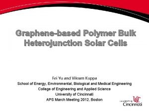 Graphenebased Polymer Bulk Heterojunction Solar Cells Fei Yu Graphenebased Polymer Bulk Heterojunction Solar Cells Fei Yu