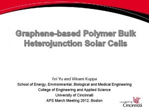 Graphenebased Polymer Bulk Heterojunction Solar Cells Fei Yu