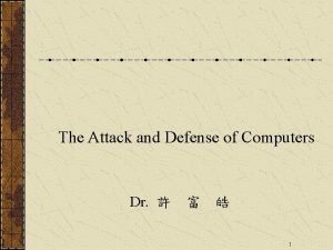 The Attack and Defense of Computers Dr 1