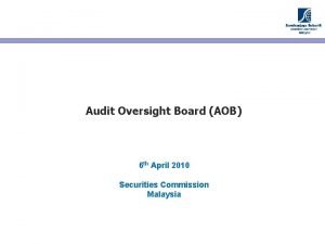 Audit oversight board