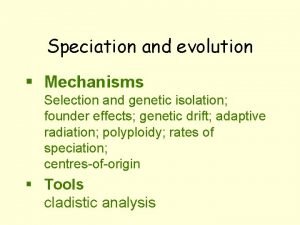 Speciation