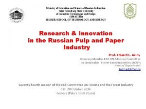 Ministry of education and science of the russian federation