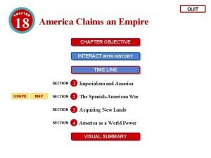 QUIT 18 America Claims an Empire CHAPTER OBJECTIVE
