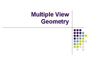 Multiple view geometry