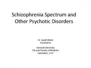 Schizophrenia dsm 5