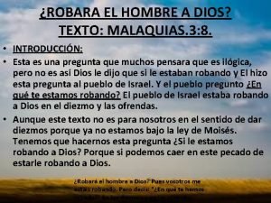 Si no diezmo le estoy robando a dios Si no diezmo le estoy robando a dios