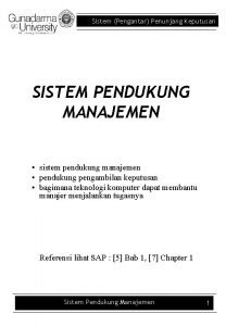 Sistem pendukung manajemen