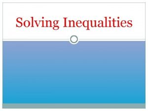 Inequalities switching signs Inequalities switching signs
