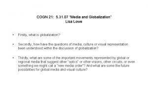 COGN 21 5 31 07 Media and Globalization