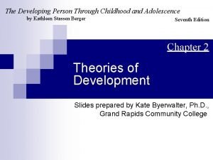 The Developing Person Through Childhood and Adolescence by