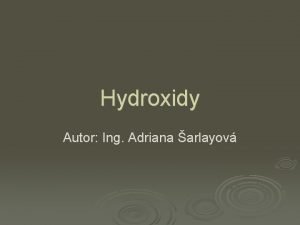 Vzorce hydroxidov