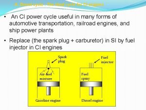 A Diesel cycle The ideal cycle for CI