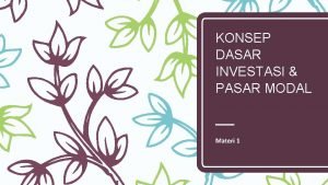 Konsep investasi