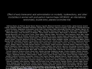 Effect of early tranexamic acid administration on mortality