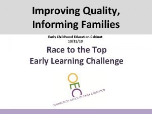 Connecticut early childhood education cabinet