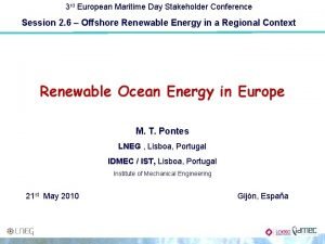3 rd European Maritime Day Stakeholder Conference Session
