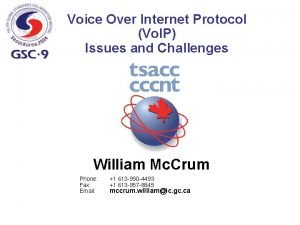 Voice Over Internet Protocol Vo IP Issues and