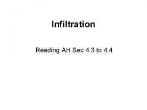 Infiltration Reading AH Sec 4 3 to 4