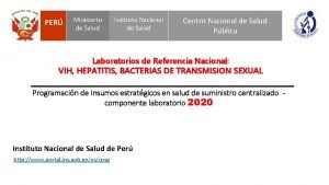 PER Ministerio de Salud Instituto Nacional de Salud