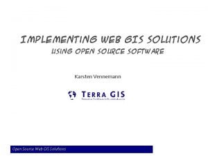 Open source web gis