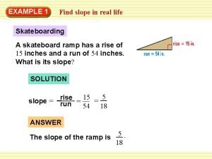 Positive slope in real life