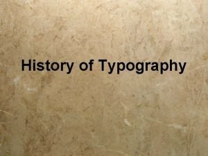 History of typography