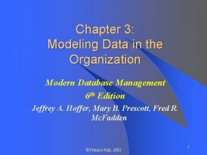 Modeling data in the organization