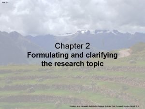 Slide 2 1 Chapter 2 Formulating and clarifying