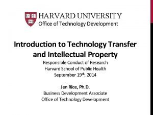 Harvard tech transfer