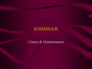 KISSINGER Crimes Misdemeanors Readings Christopher Hitchens article in