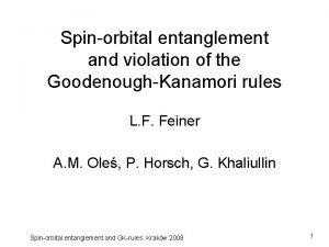 Goodenough-kanamori rules