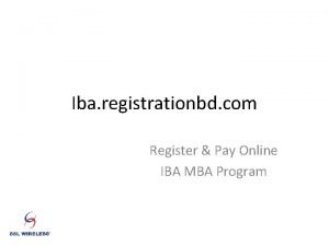 Iba registrationbd com Register Pay Online IBA MBA
