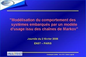 Modlisation du comportement des systmes embarqus par un