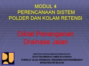 Kolam polder adalah