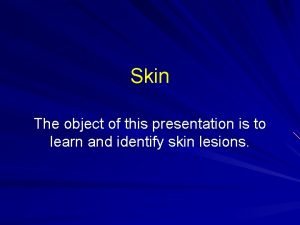 Describing skin lesions
